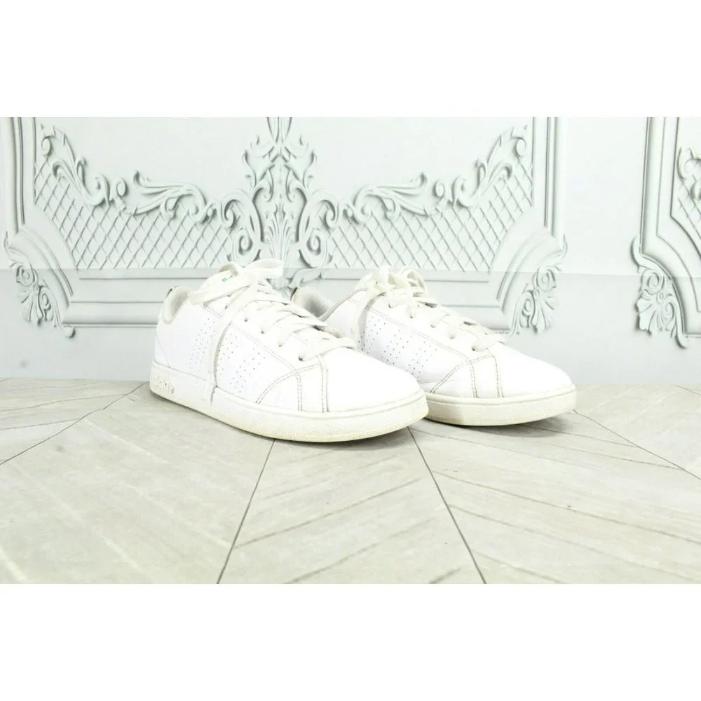 Adidas  White Leather Lace Up Low Top Athletic Sneaker Shoes Size 4.5 - Picture 3 of 9